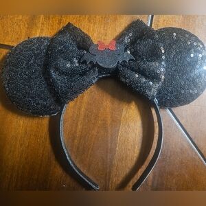 Black Sequin Mouse Ears Headband